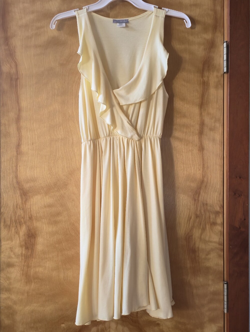 Four Stars Lemon Yellow Fayx Wrap Dress Size Medium